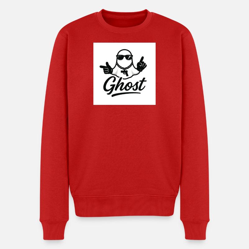 Geisterstraße mit Waffe - Männer Premium Bio Pullover - Rot