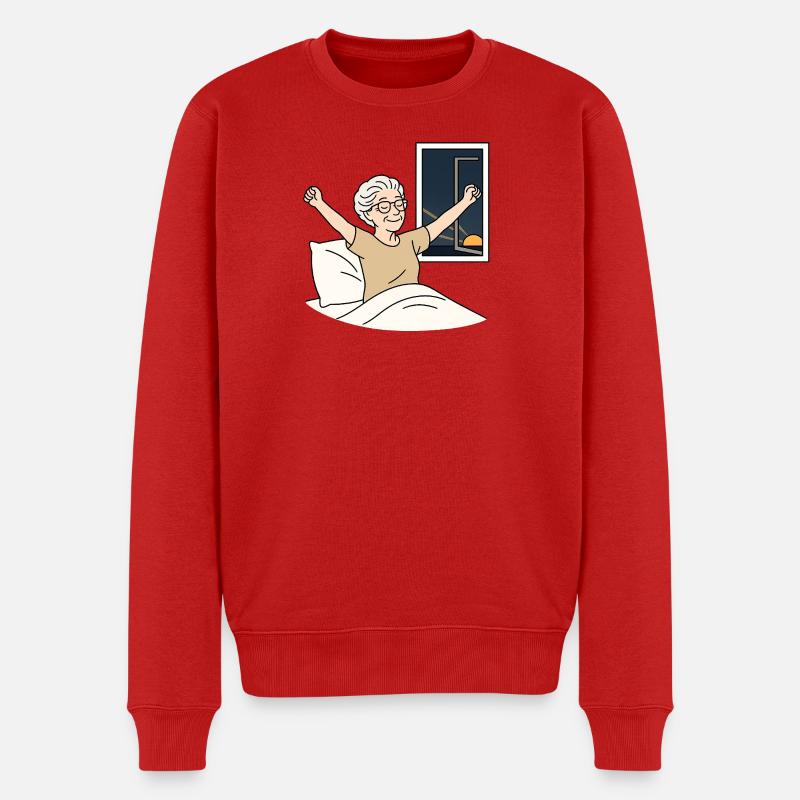 Oma Karin - Männer Premium Bio Pullover - Rot