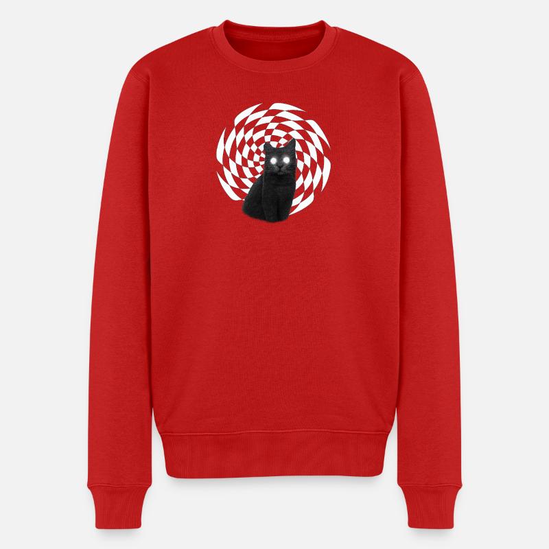 Spiral Cat - Männer Premium Bio Pullover - Rot