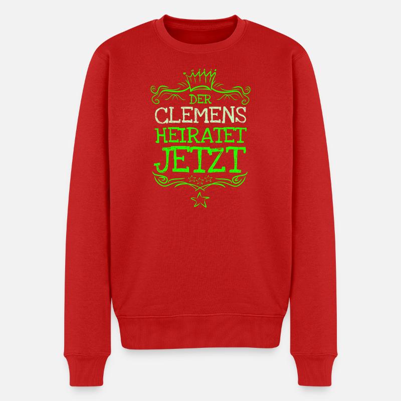 Clemens - Männer Premium Bio Pullover - Rot