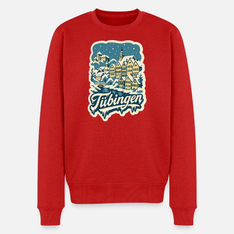 Tübingen Baden-Württemberg Winter   - Männer Premium Bio Pullover - Rot