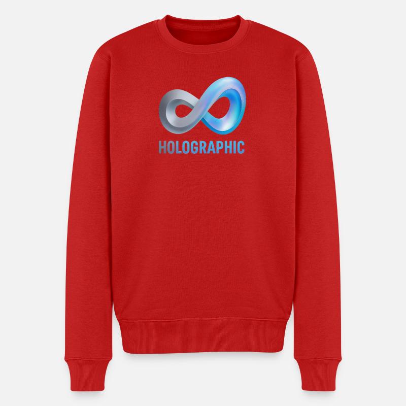 Holografische Unendlichkeit Loop - Männer Premium Bio Pullover - Rot