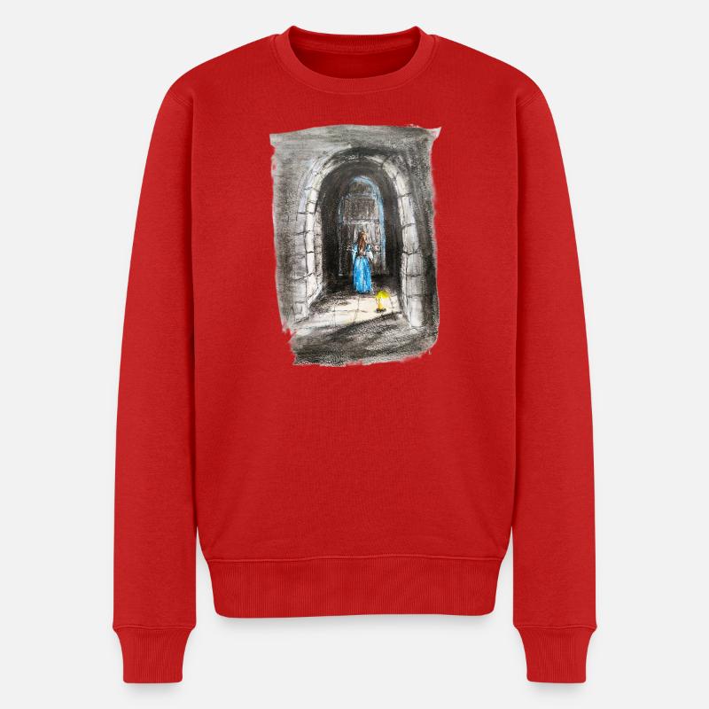 Torbogen-Maiden-Laternenlicht - Männer Premium Bio Pullover - Rot