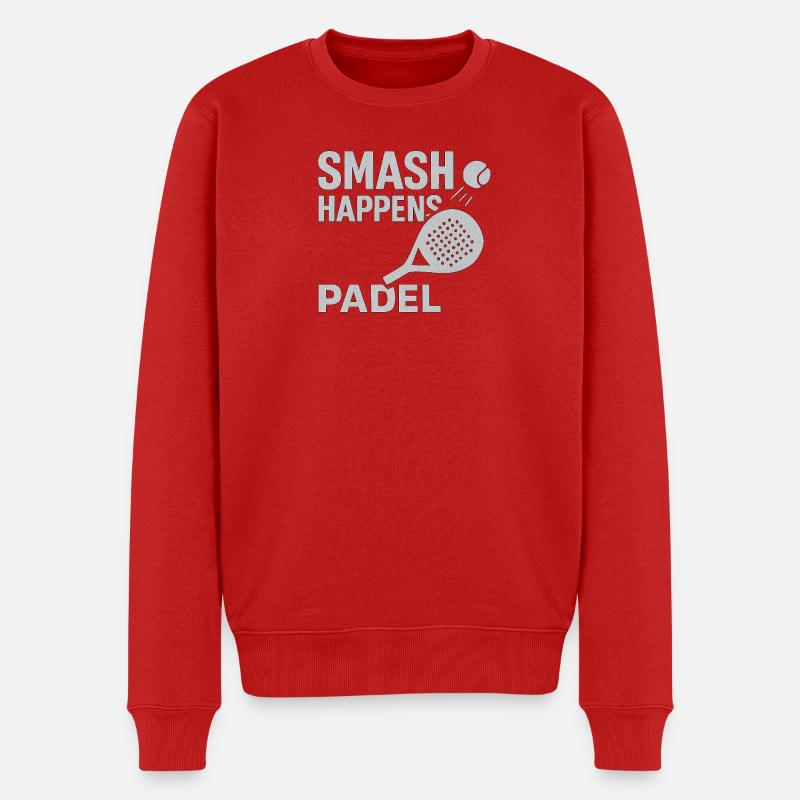 Smash Happens Padel - Männer Premium Bio Pullover - Rot