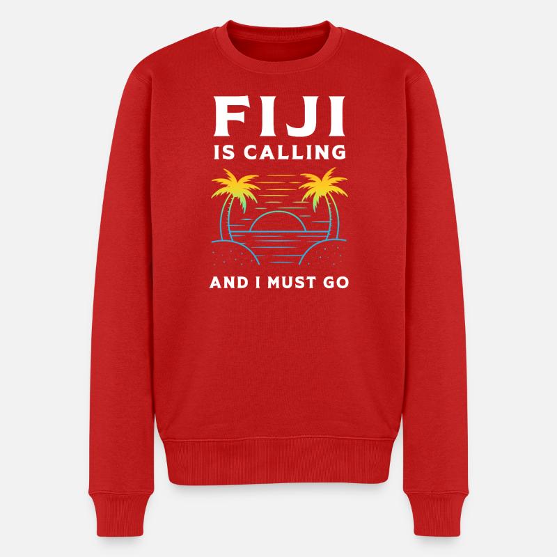 Fiji - Männer Premium Bio Pullover - Rot