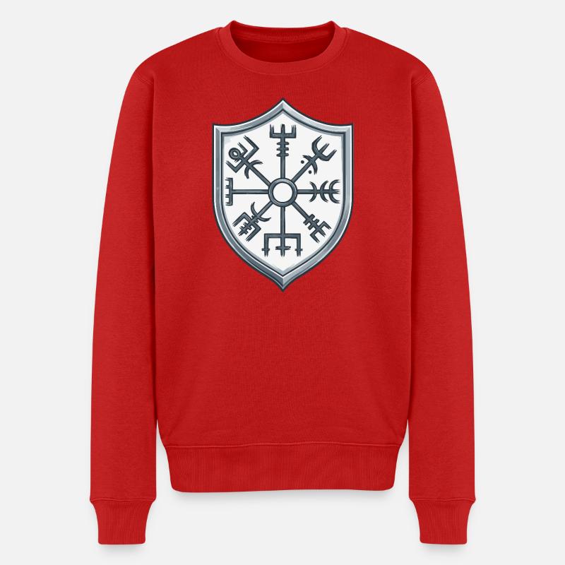 Vegvisir Schild Symbolik - Männer Premium Bio Pullover - Rot