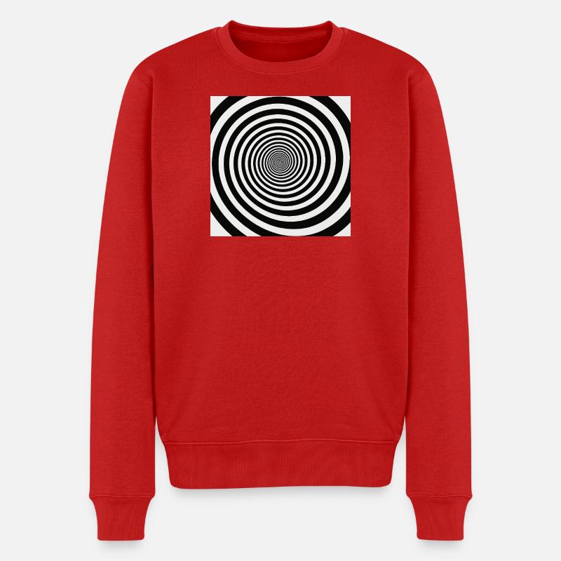 Spirale hypnotique noir et blanc - Pull Premium bio Homme - rouge