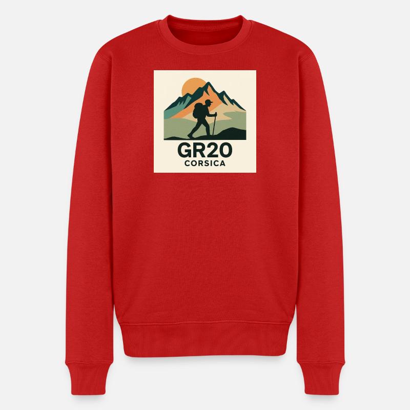 GR 20 KORSIKA - Männer Premium Bio Pullover - Rot