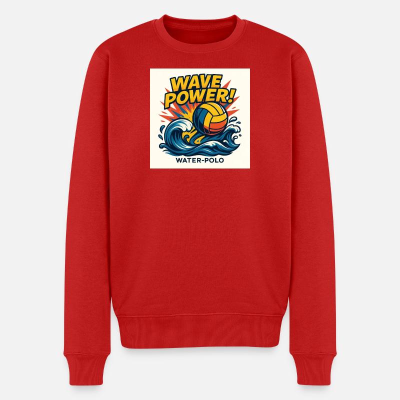 Power Water Polo Wave - Männer Premium Bio Pullover - Rot