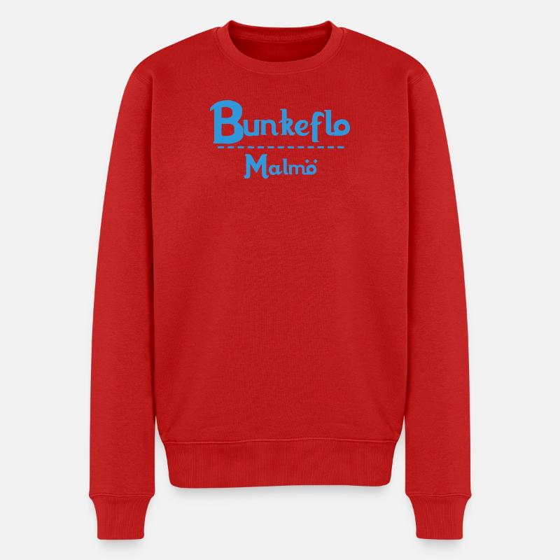 Centrum Malmö – Blue Text Design - Männer Premium Bio Pullover - Rot