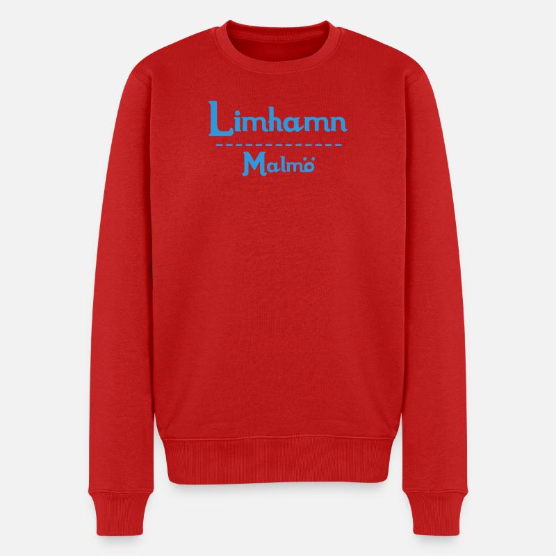 Limhamn – Malmö Sky Blue Design - Männer Premium Bio Pullover - Rot