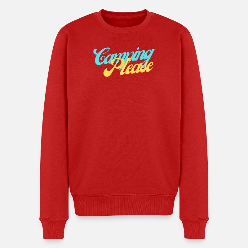 Camping Please Retro Script - Pull Premium bio Homme - rouge