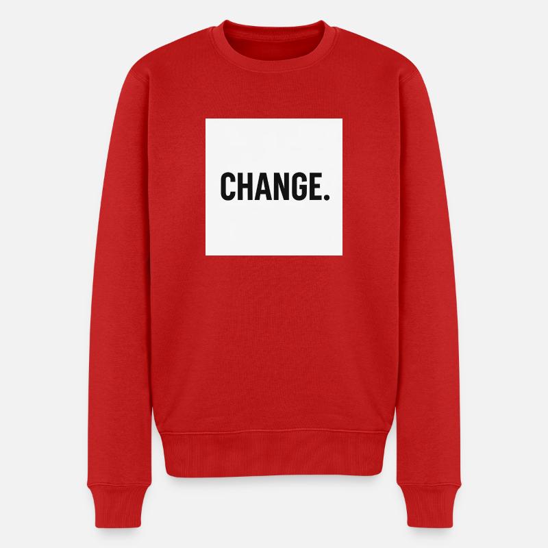 Change - Bold minimal statement - Männer Premium Bio Pullover - Rot