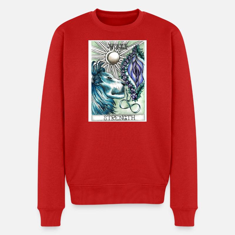 Strength - Männer Premium Bio Pullover - Rot