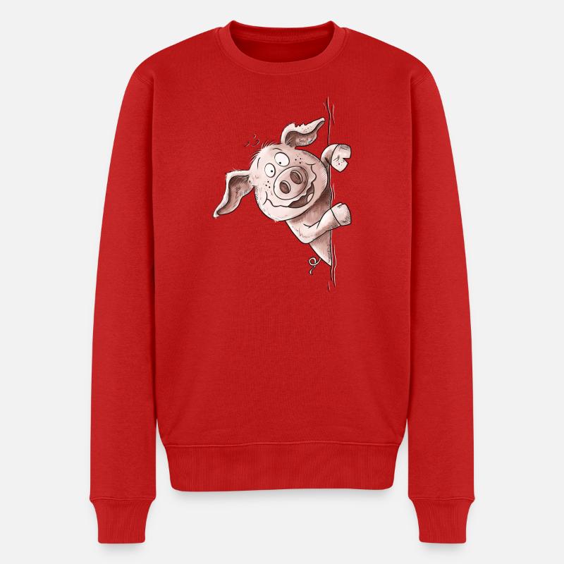 Droll Piggy Pig Pig Pig Pig - Pull Premium bio Homme - rouge