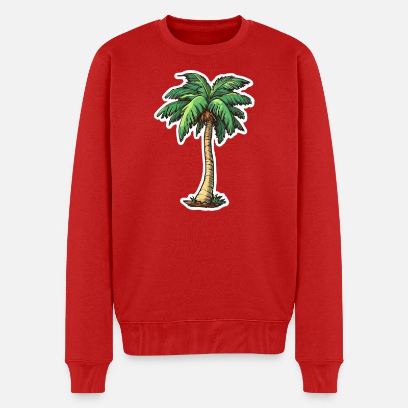 Palme - Männer Premium Bio Pullover - Rot