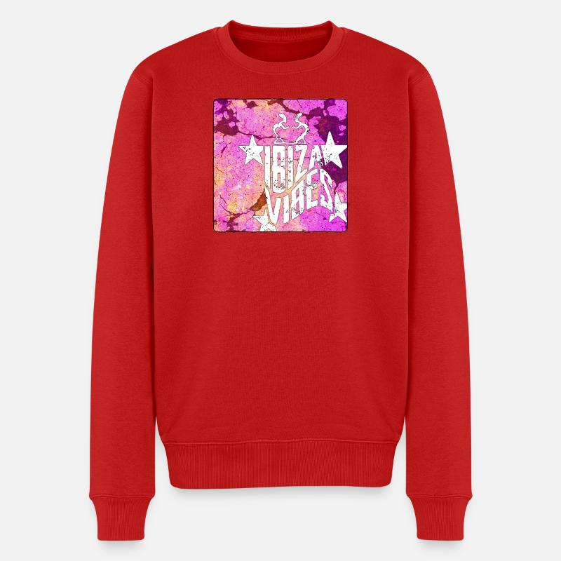 Ibiza Vibes Design - Männer Premium Bio Pullover - Rot