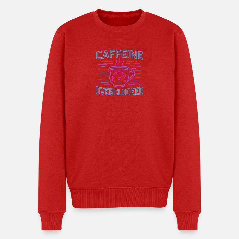 Caffeine overclocked - Männer Premium Bio Pullover - Rot