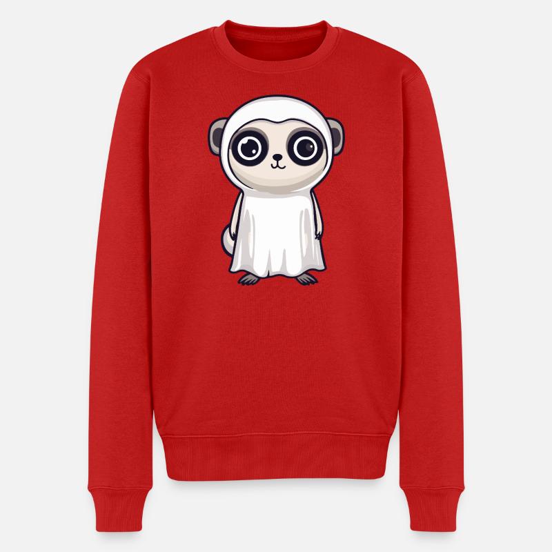Erdmännchen Halloween Geist - Männer Premium Bio Pullover - Rot