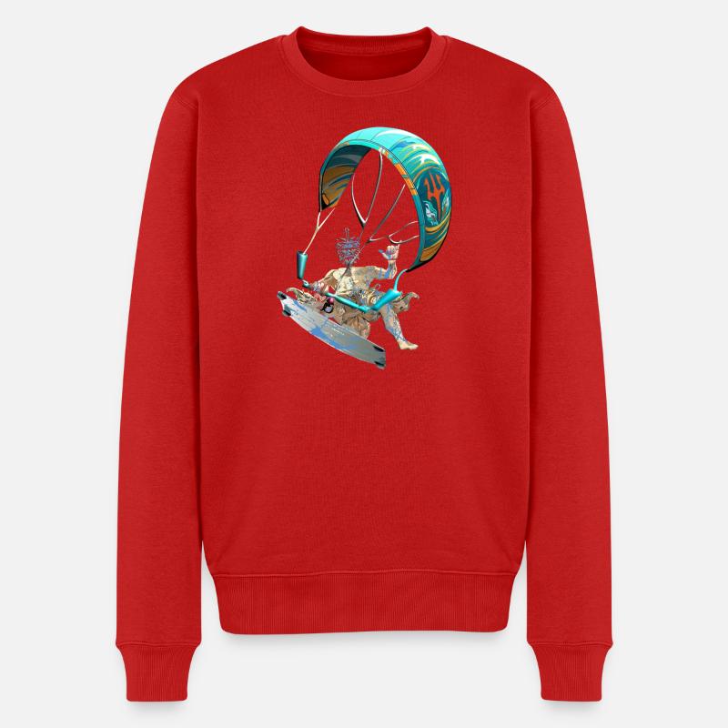 Fantasy Kiter Mystic - Männer Premium Bio Pullover - Rot