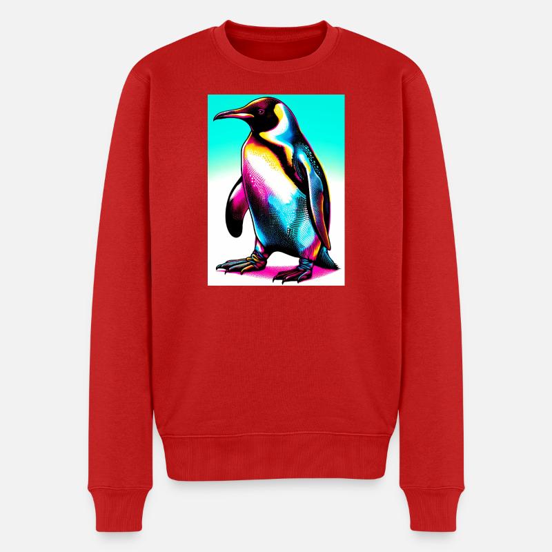 Pinguin - Männer Premium Bio Pullover - Rot
