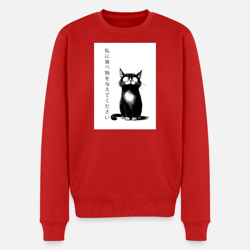 Le chat affamé - Pull Premium bio Homme - rouge