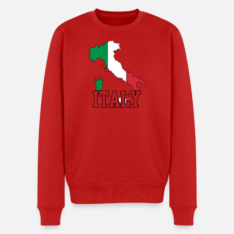Italien - Männer Premium Bio Pullover - Rot