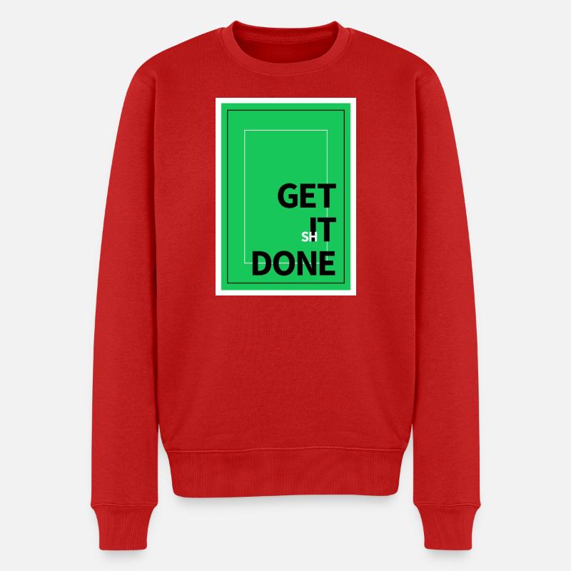 Motivation Get It Done Textdesign - Männer Premium Bio Pullover - Rot