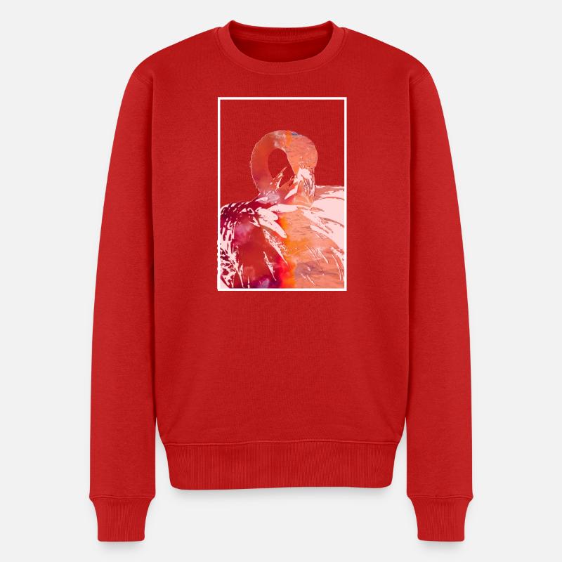 Flamingos - Männer Premium Bio Pullover - Rot