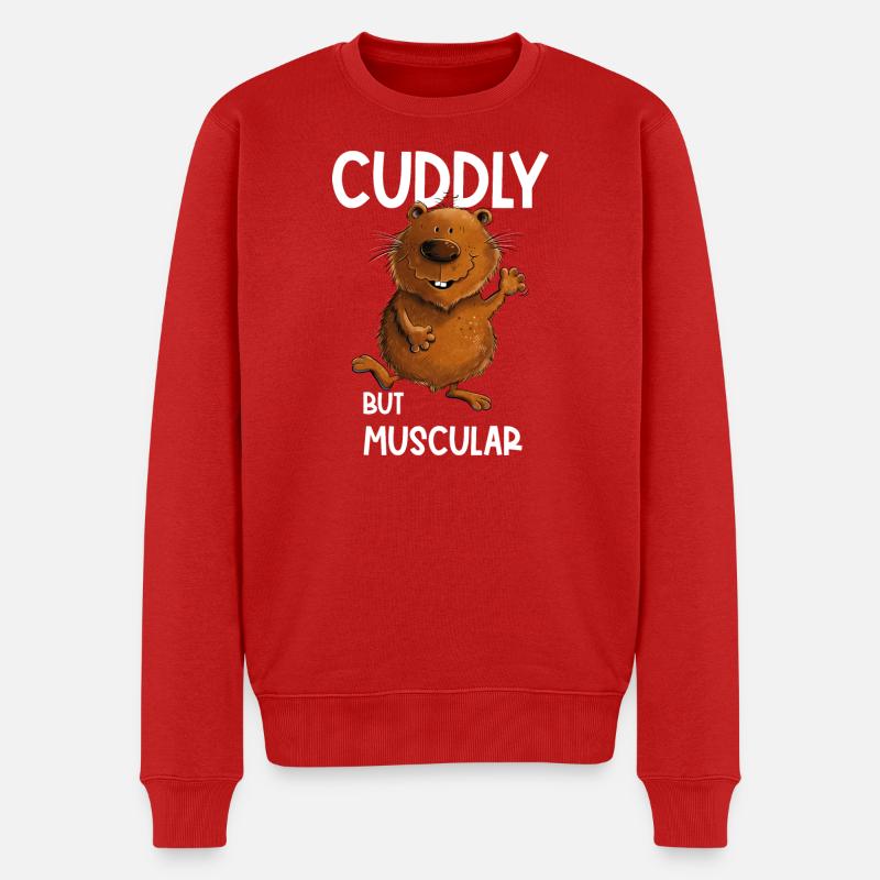 Cuddly But Muscular Wombat Australien - Männer Premium Bio Pullover - Rot