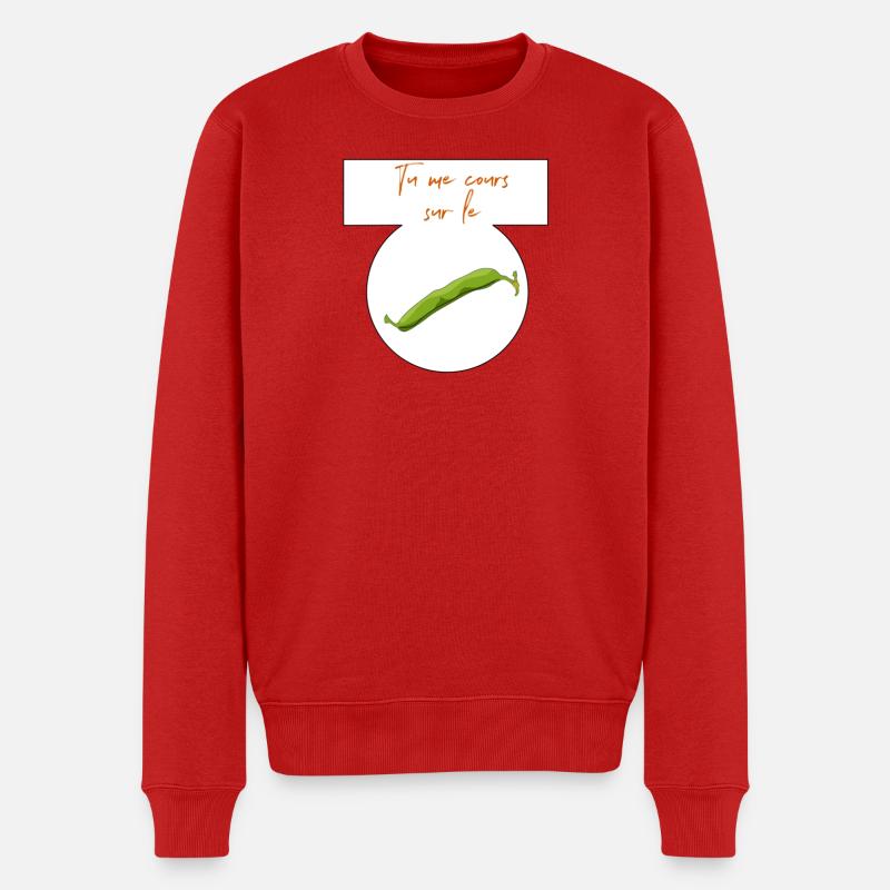 Du rennst mich auf die Bohne - Männer Premium Bio Pullover - Rot
