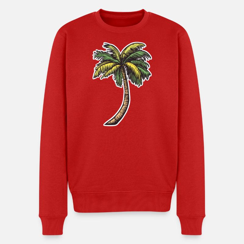 Palme - Männer Premium Bio Pullover - Rot