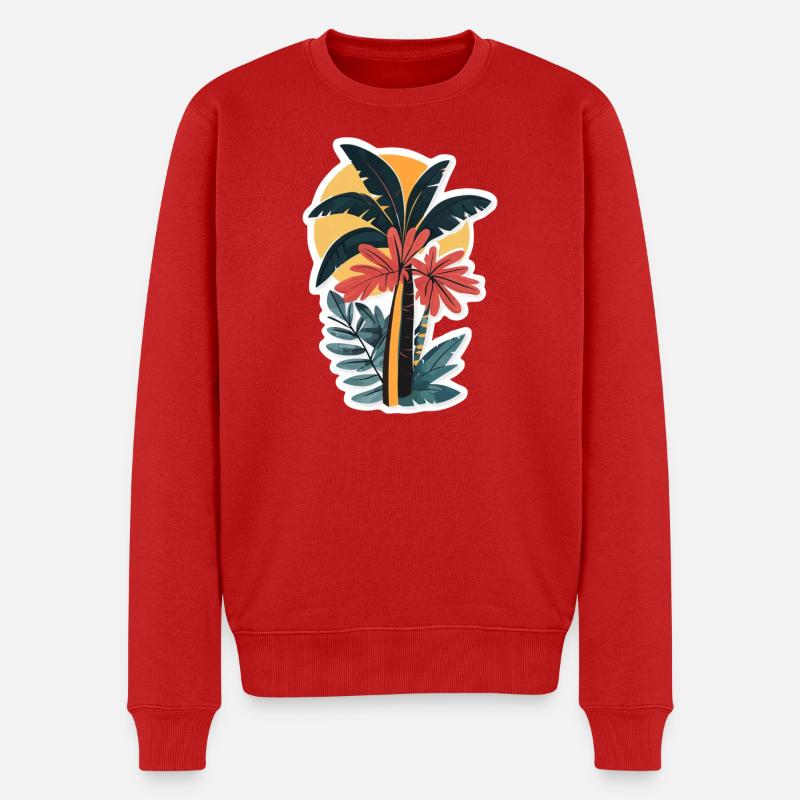 Palme - Männer Premium Bio Pullover - Rot