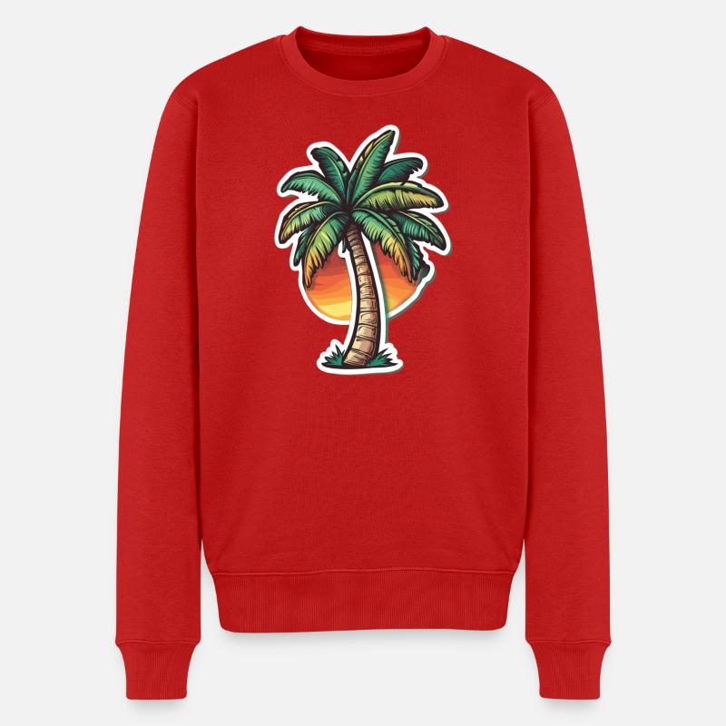 Palme - Männer Premium Bio Pullover - Rot