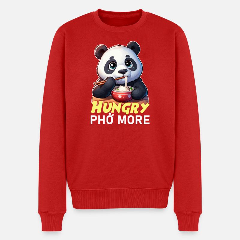 Panda Affamé Pho Plus - Pull Premium bio Homme - rouge