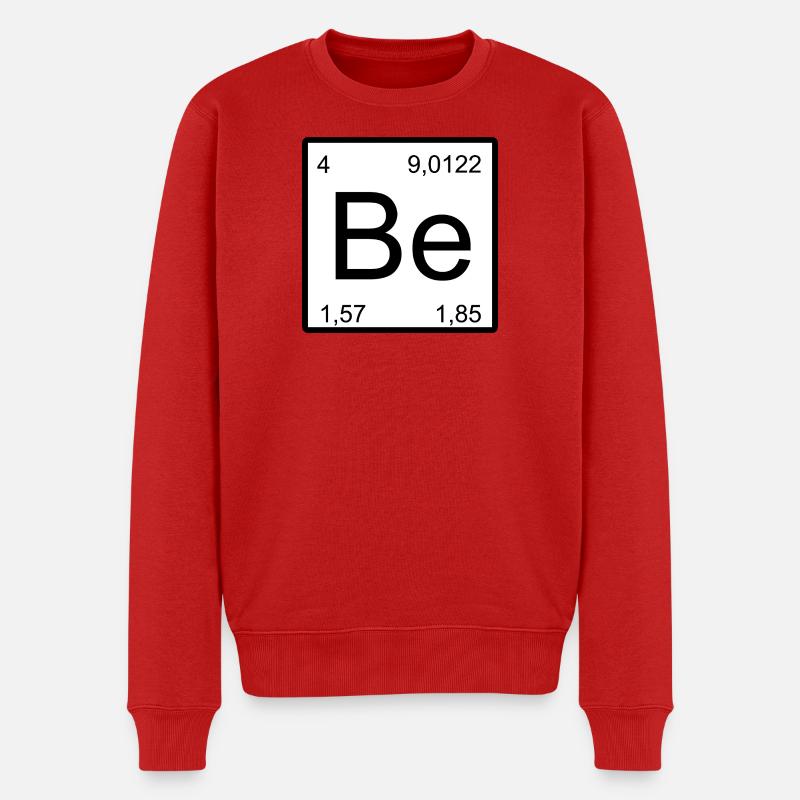 Be Element Stil: Periodensystem Muster Beryllium - Männer Premium Bio Pullover - Rot