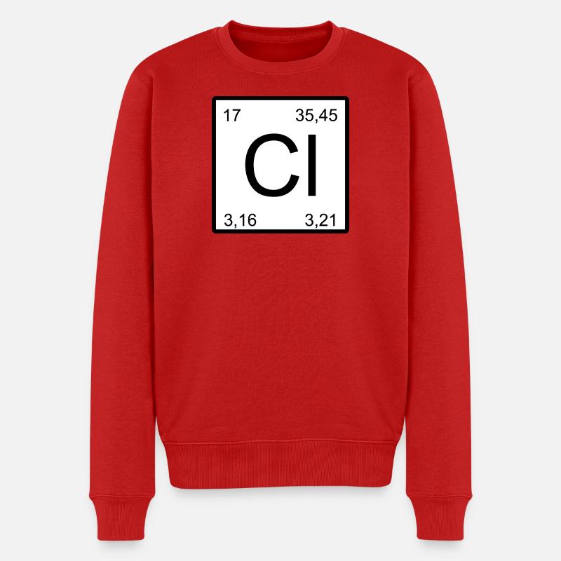 Chlor Quadrat Element Design - Männer Premium Bio Pullover - Rot