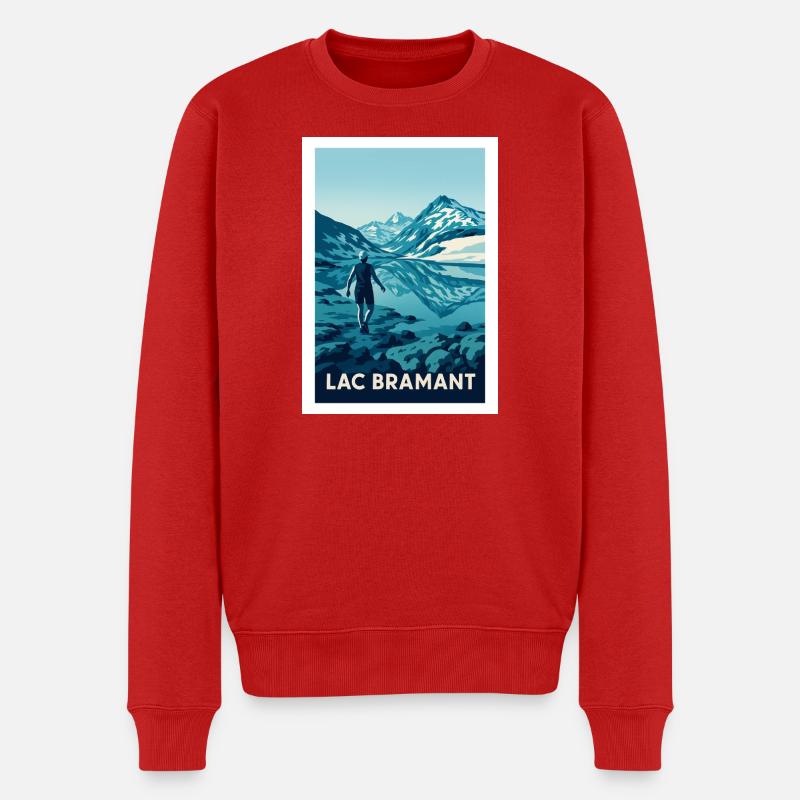 Lac Bramant Randonnée Alpine - Pull Premium bio Homme - rouge