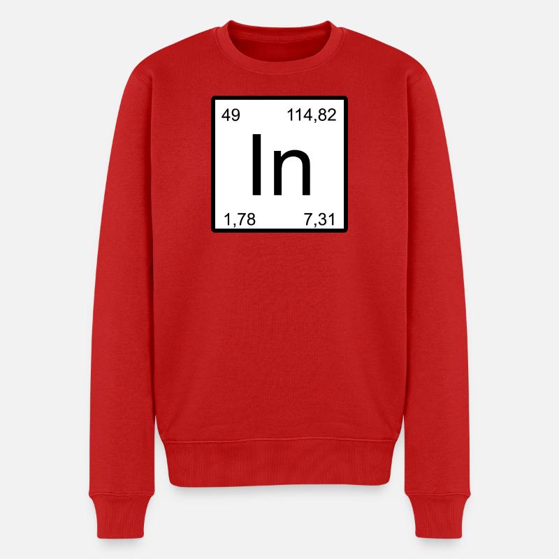 Indium Minimal Element Typography - Männer Premium Bio Pullover - Rot