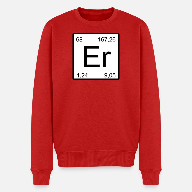 Erbium Symbol – Periodensystem Grafik - Männer Premium Bio Pullover - Rot