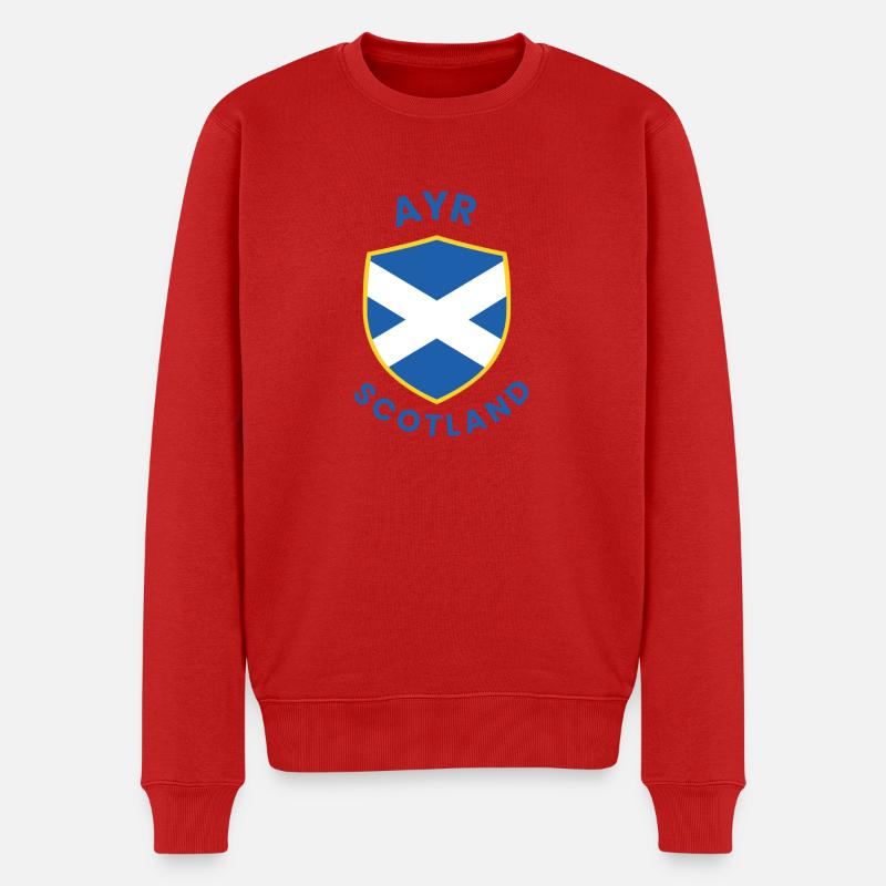 Wappen von Ayr, Schottland - Männer Premium Bio Pullover - Rot