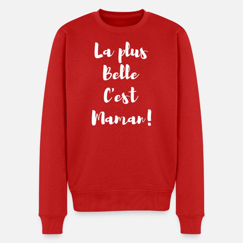 La plus belle c’est Maman Blanc - Pull Premium bio Homme - rouge