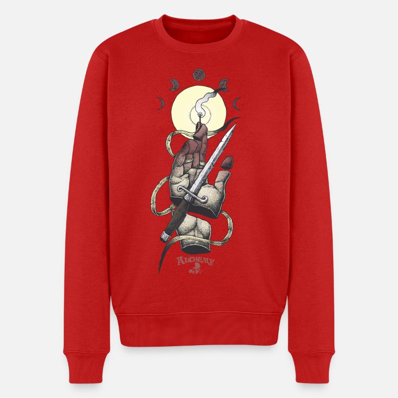 Alchemy England : main, poignards, lumière - Pull Premium bio Homme - rouge