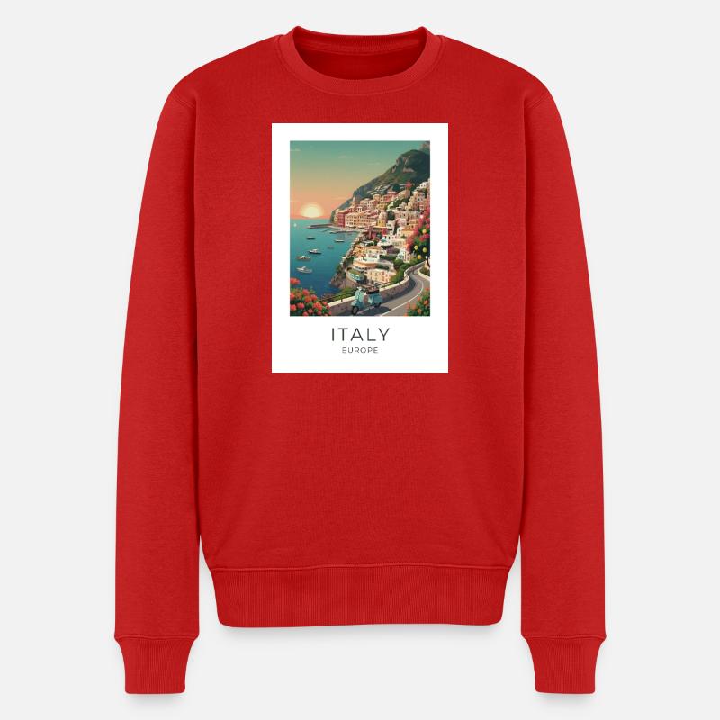 Italia Coastal Magic Motorcycle - Pull Premium bio Homme - rouge