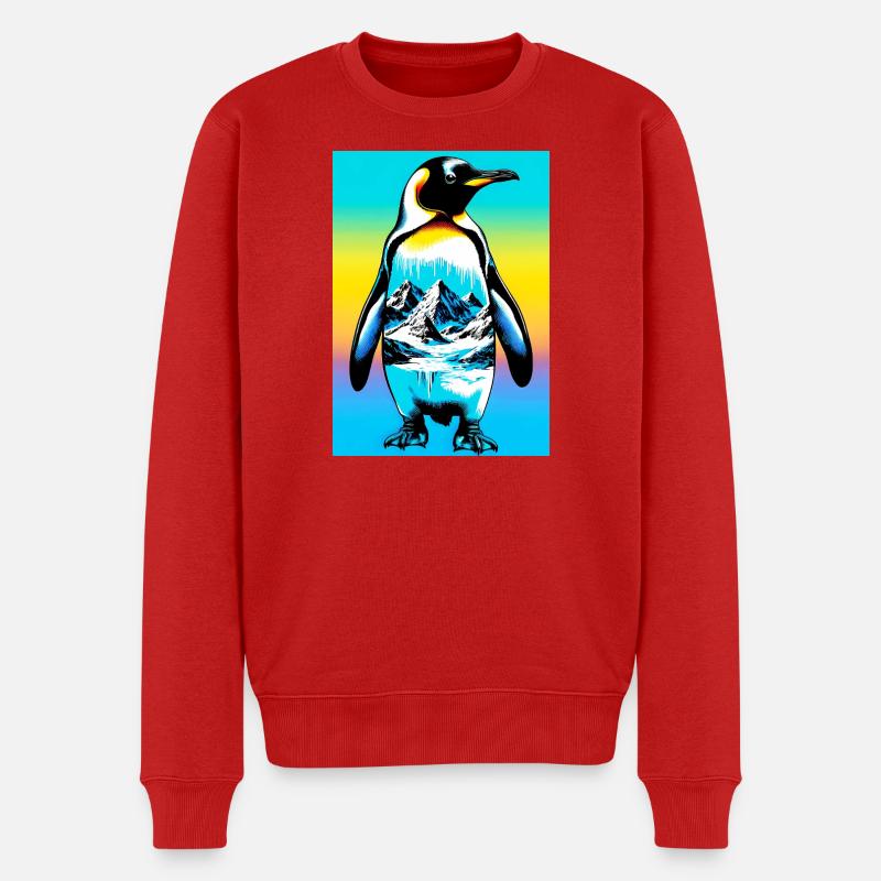 Pinguin - Männer Premium Bio Pullover - Rot