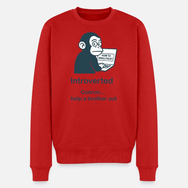 Introvertiert – Hilfe - Männer Premium Bio Pullover - Rot