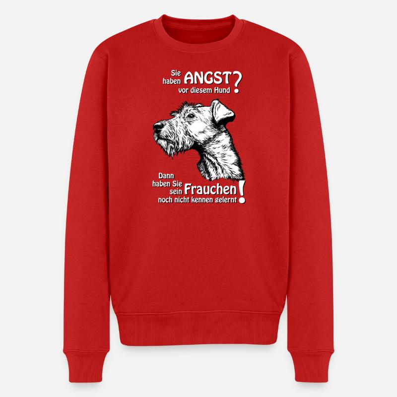 Angst vor Irish Terrier? Frauchen - Männer Premium Bio Pullover - Rot