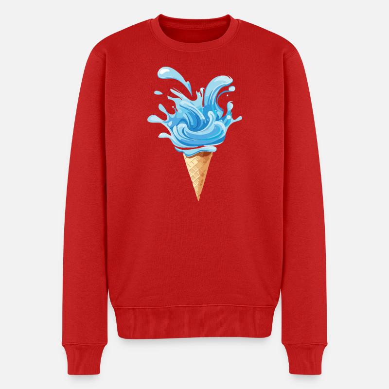 Frozen Water  - Männer Premium Bio Pullover - Rot