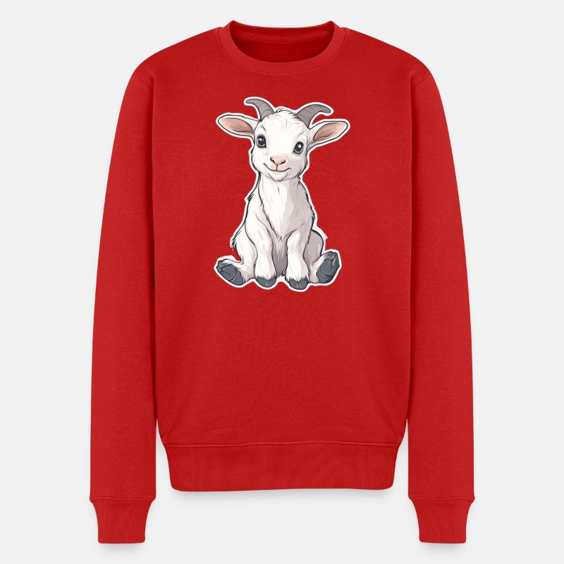Ziege - Männer Premium Bio Pullover - Rot