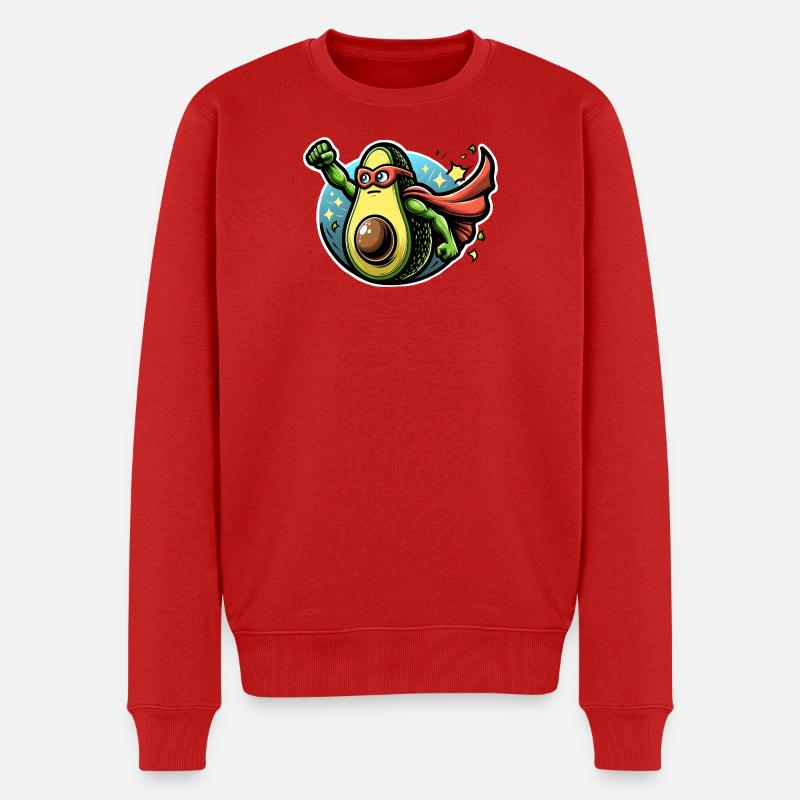 Avocadude: Verteidiger der Köstlichkeit - Männer Premium Bio Pullover - Rot